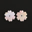 BITEFU 1Pair Carved Natural Pink Shell Flower , Queen Conch Shell Beads, Popular Pink Flower Beads, 1.4g