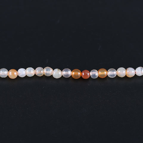 BITEFU 1 Strand Faceted Agate Round Shape Loose Beads, Red Beads, DIY Accessories,Stone
