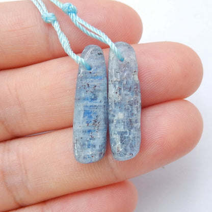 Natural Blue Kyanite Earring Beads 25x7x3mm, 1.7g