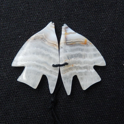 Natural Crazy Lace Agate Carved fish Earring Beads 28x20x4mm, 6.2g