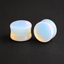 Opalite Ear Plugs, Iridescent Glass Stone Gauges, Polished Double Flare Opalite Plugs, Minimalist Body Jewelry Gift