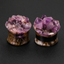 Raw Amethyst Crystal Cluster Ear Plugs - Natural Purple Druzy Stone Gauges - Organic Ear Tunnels - Witchy Boho Jewelry