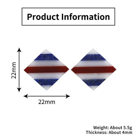 Lapis Lazuli, Red Agate, White Jade Intarsia Gemstone Cabochons Bead, 22x4mm, 5.5g