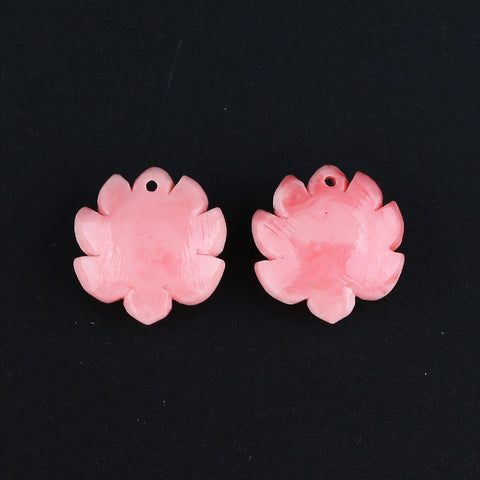 BITEFU 1Pair Pink Conch Shell (Made Of Powder Of Shell, Color Is Enhanced ) Lotus Flower, 5.6g