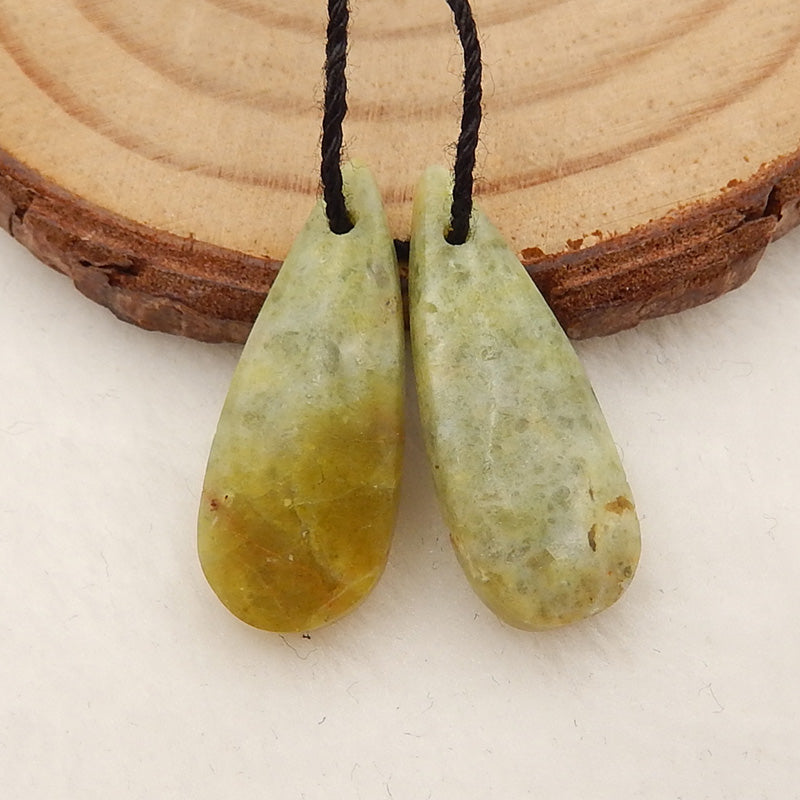Boucles d'oreilles en forme de goutte d'opale jaune, pierre pour la fabrication de boucles d'oreilles, 22x3x3mm, 2.4g