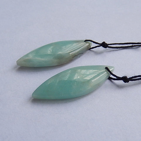 Natural Amazonite Earring Beads 34x11x4mm, 4.5g