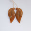 Natural Amazonite Carved Leaf Earring Beads 30x11x4mm, 3.6g