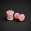 Rose Quartz Single Flared Plugs - Handcrafted Gemstone Ear Gauge Pair