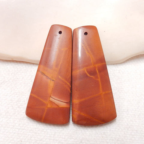Natural Red Creek Jasper Earring Beads 36-45mm, long trapezoid