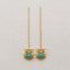 BITEFU 1Pair Silver Gold Plated Natural Turquoise Owl Shape Gemstone Earring Beads, Jewelry DIY Making, 1.9g