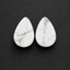 Natural White Howlite Teardrop Plugs – Marble Veined Stone Ear Gauges