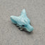 Natural Larimar Hand-Carved Wolf Head Pendant Bead,23x17x10mm,3.8g