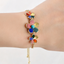 Natural Multi-Gemstone Floral Gold Plated Bracelet-Adjustable Jewelry Bracelet