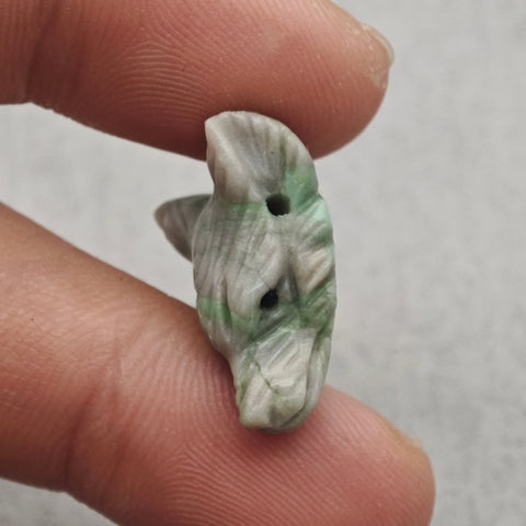 Natural Variscite Hand-Carved Wolf Head Pendant Bead,23x17x10mm,3.8g