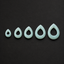 Natural Amazonite Teardrop Hollow Plugs — Handcrafted Gemstone Ear Gauge Pair