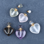 3PCS Natural Gemstone Heart Shape Perfume Bottle Pendants