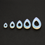 Opalite Teardrop Hollow Plugs — Handcrafted Iridescent Glass Ear Gauge Pair