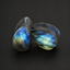 Natural Labradorite Teardrop Plugs – Iridescent Flash Stone Ear Gauges