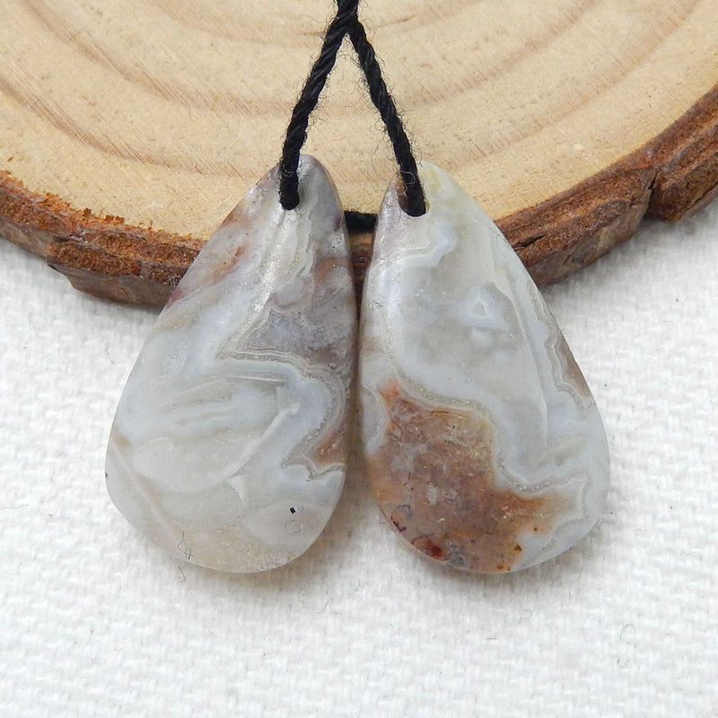 Natural Crazy Lace Agate Earring Beads 20x12x4mm, 3.8g