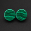 Green Malachite Round Double Flare Stone Plugs - Organic Stone Gauges for Stretched Ears (Sold as Pair)