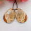 Natural Picture Jasper 宝石耳环一对，30x20x5mm，8.81g