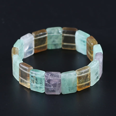 Natural Fluorite and Amethyst Bracelet 23*10*10m, 20cm length, 70g