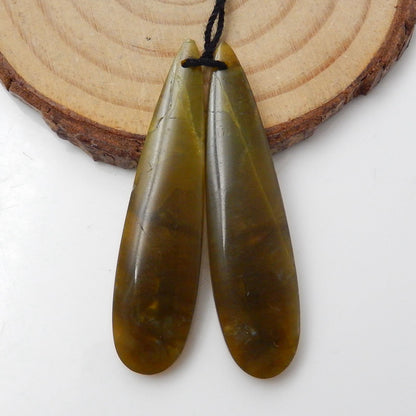 Boucles d'oreilles en forme de goutte d'opale jaune, pierre pour la fabrication de boucles d'oreilles, 41x10x4mm, 5g