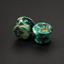 Natural Chrysocolla Mayan Flare Plugs with Concave Front & Back - Hand-Carved Gemstone Gauges (Sold as Pair)