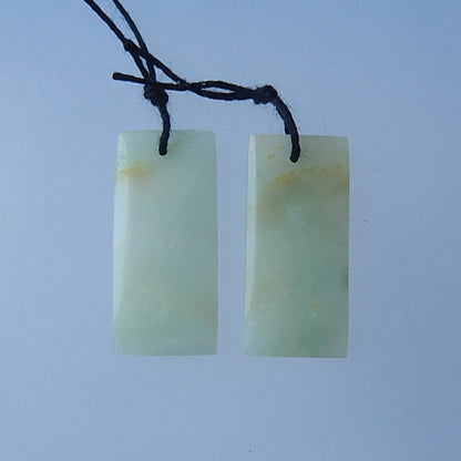 Natural Amazonite Earring Beads 32x12x3mm, 6.4g