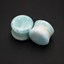 Hemimorphite Plugs, Blue Gemstone Ear Gauges, Luminous Sea Foam Tunnels, Double Flared Organic Saddle Jewelry