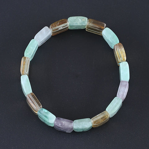 Natural Fluorite and Amethyst Bracelet 23*10*10m, 20cm length, 70g