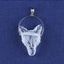 White Crystal Carved Wolf Head Pendant With 925 Sterling Silver,35x26x13mm, 13g