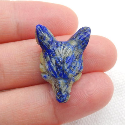 Natural Lapis Lazuli Carved wolf head Pendant Bead 23*16*9mm, 4.2g