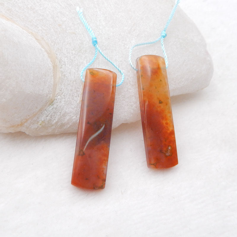 Natural Red Agate Earring Beads 30x12x5mm, 6.9g