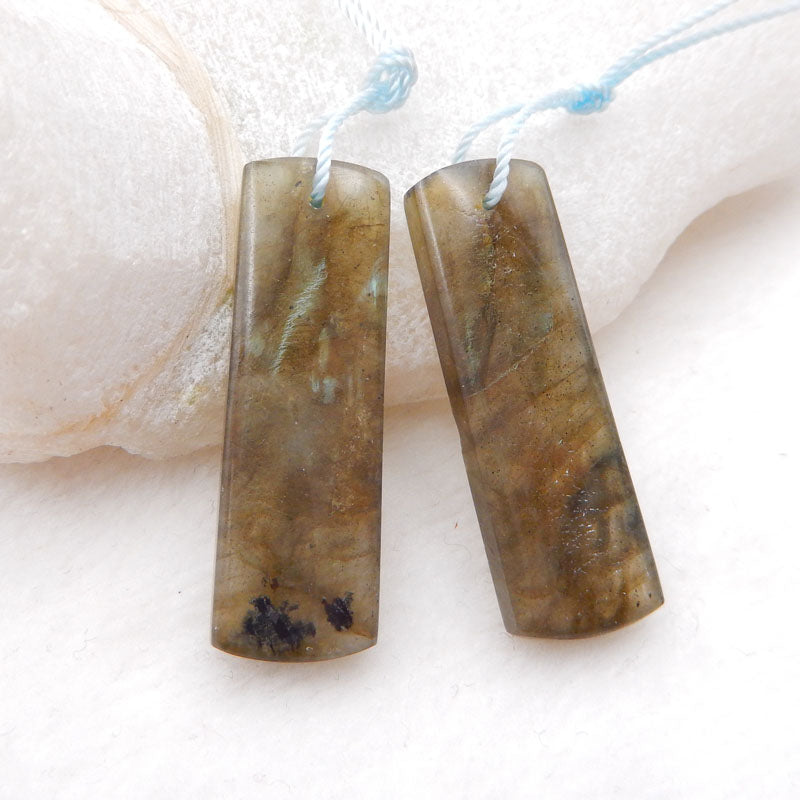 Natural Labradorite Earring Beads 35X11X6mm, 10.6g