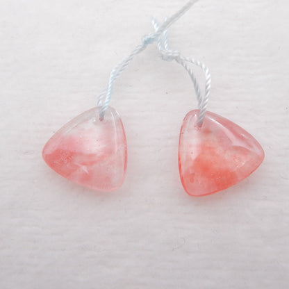 Volcano Cherry Quncortz Earring Beads 15x15x4mm, 2.8g