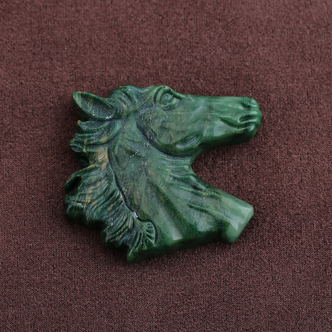 Carved Stone Crystal Horse Pendant, Natural Gemstone Horse Head, Crystal Horse Beads for Necklace Making, Rose Quartz Obsidian horse bead