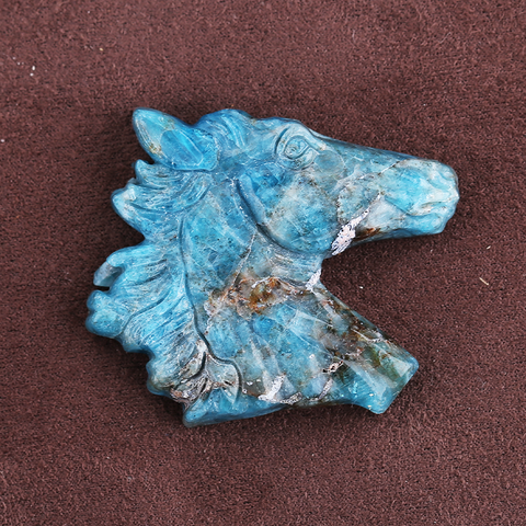 Carved Stone Crystal Horse Pendant, Natural Gemstone Horse Head, Crystal Horse Beads for Necklace Making, Rose Quartz Obsidian horse bead