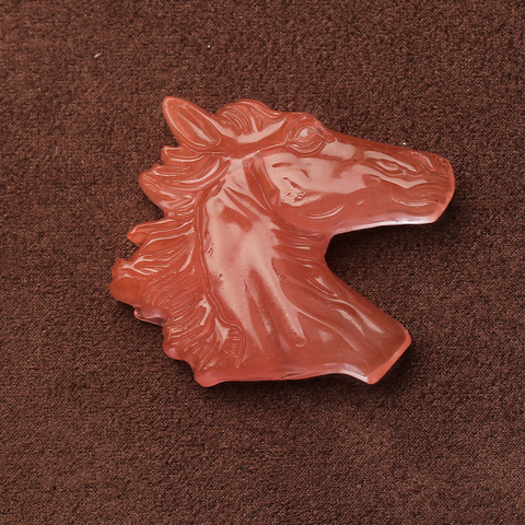 Carved Stone Crystal Horse Pendant, Natural Gemstone Horse Head, Crystal Horse Beads for Necklace Making, Rose Quartz Obsidian horse bead
