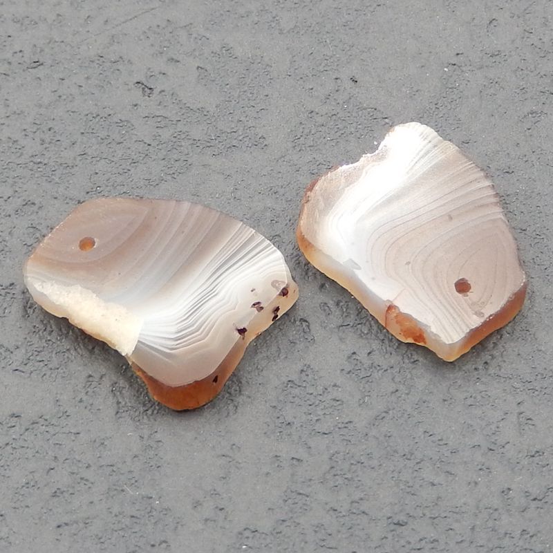 Paire de Boucles d'Oreilles en Agate de Dentelle Naturelle, 20x17x4 mm, 4.73g