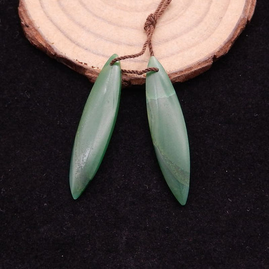 Natural African Jade Earring Beads 39*9*3mm, 4.1g