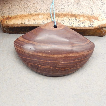 Natural Wood Fossil Pendant Bead 49*3.5*10mm, 20.1g