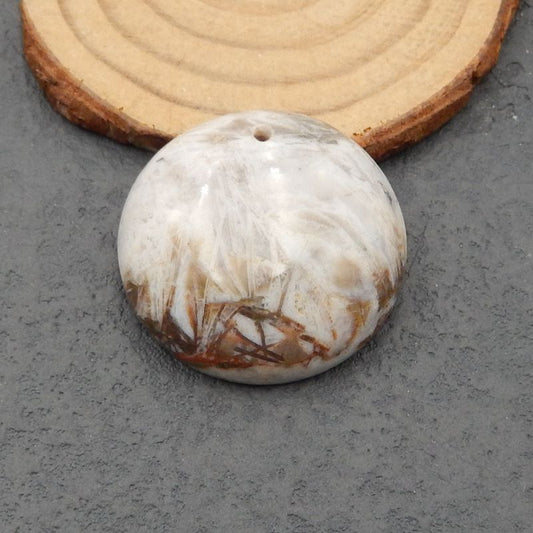 Natural Bamboo Agate Pendant Bead 32x9mm, 14.3g