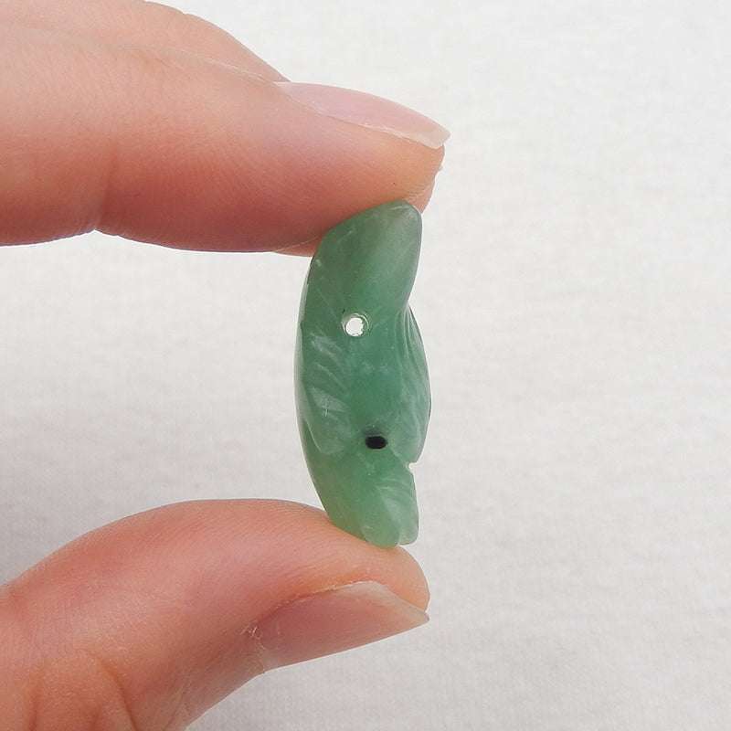 Natural Green Aventurine Carved wolf head Pendant Bead 23*16*8mm, 3.8g
