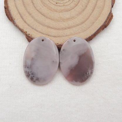 Natural Purple Agate Earring Beads 25x18x3mm, 7.0g