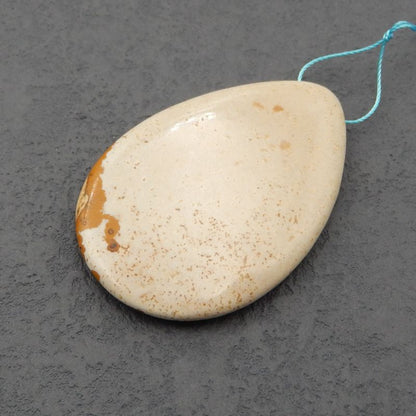 Perle pendentif en jaspe photo, 59x40x7mm, 26g
