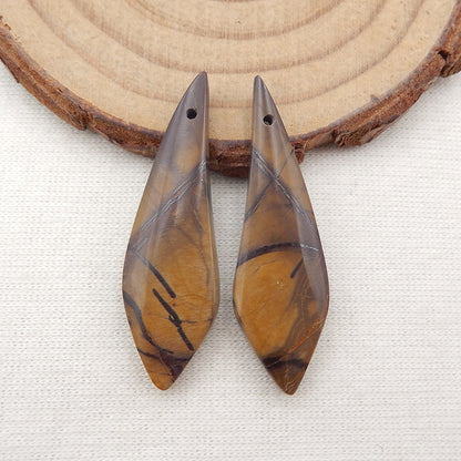 Natural Red Creek Jasper Earring Beads 37x9x4mm, 3.8g