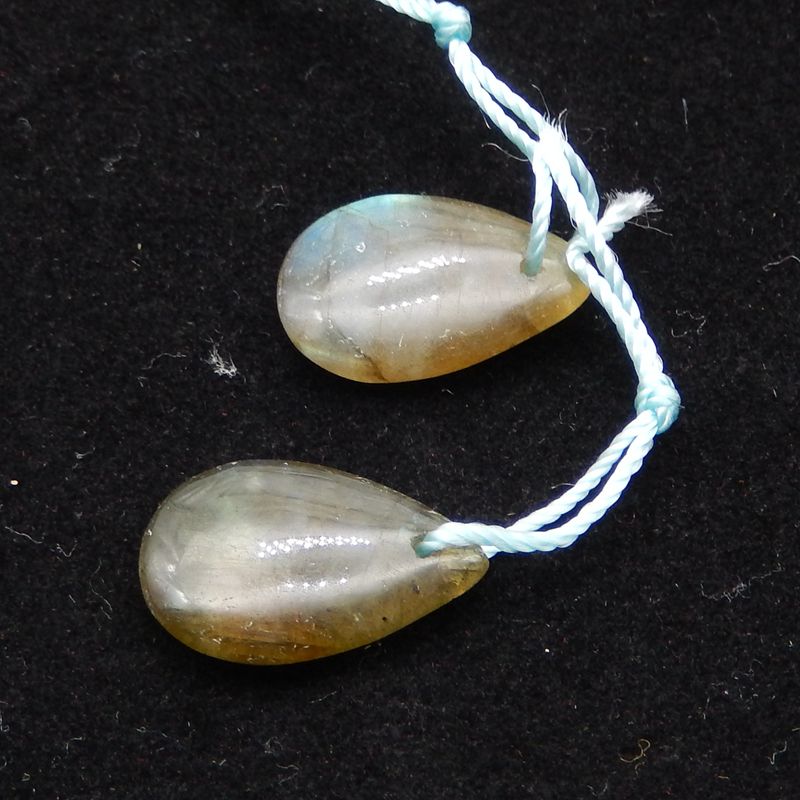 Natural Labradorite Earring Beads 16X13X4mm, 2.7g