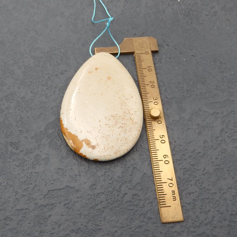 Perle pendentif en jaspe photo, 59x40x7mm, 26g