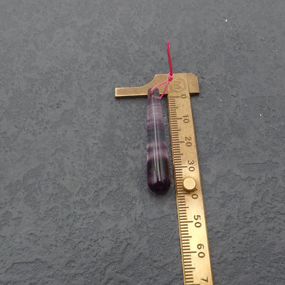 Perle pendentif en fluorite, 42x8x8mm, 5g